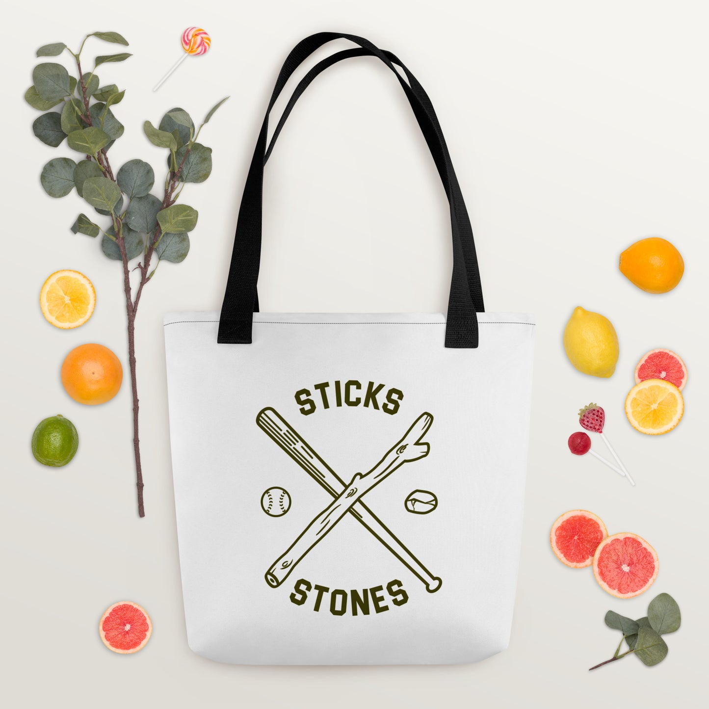 Sticks & Stones Tote bag - White