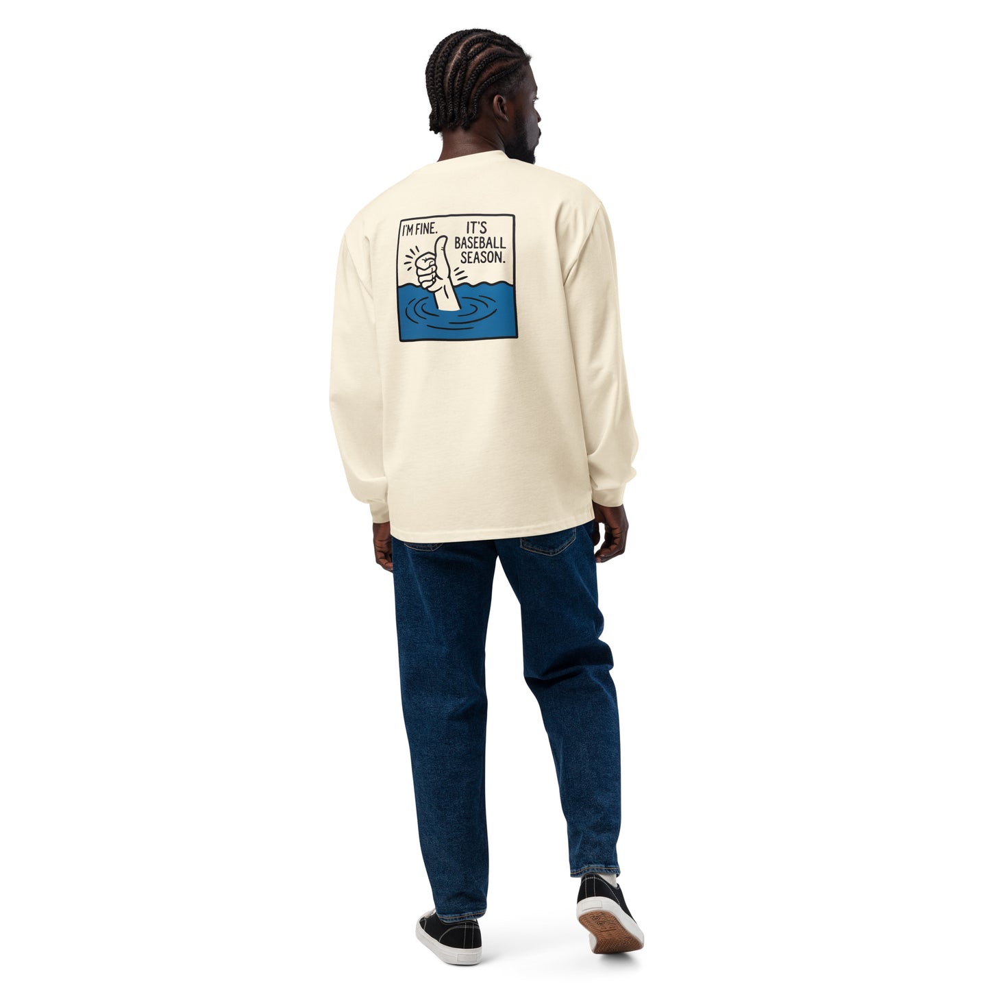 I’m Fine. It’s Baseball Season. Premium heavyweight long sleeve shirt