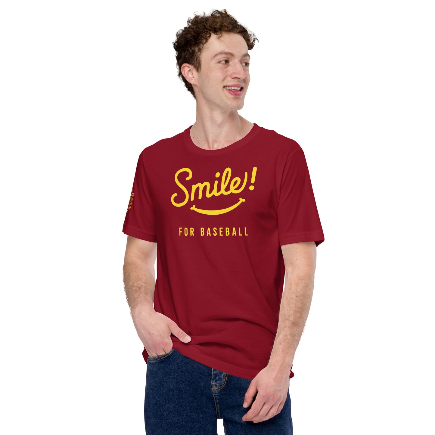 Smile for Baseball Dark Colors Unisex t-shirt - Multiple Colors