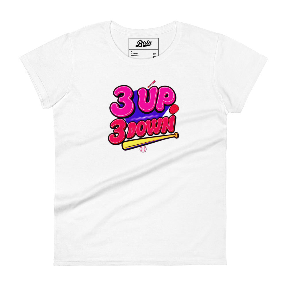 3 up 3. Down Women's short sleeve t-shirt - White