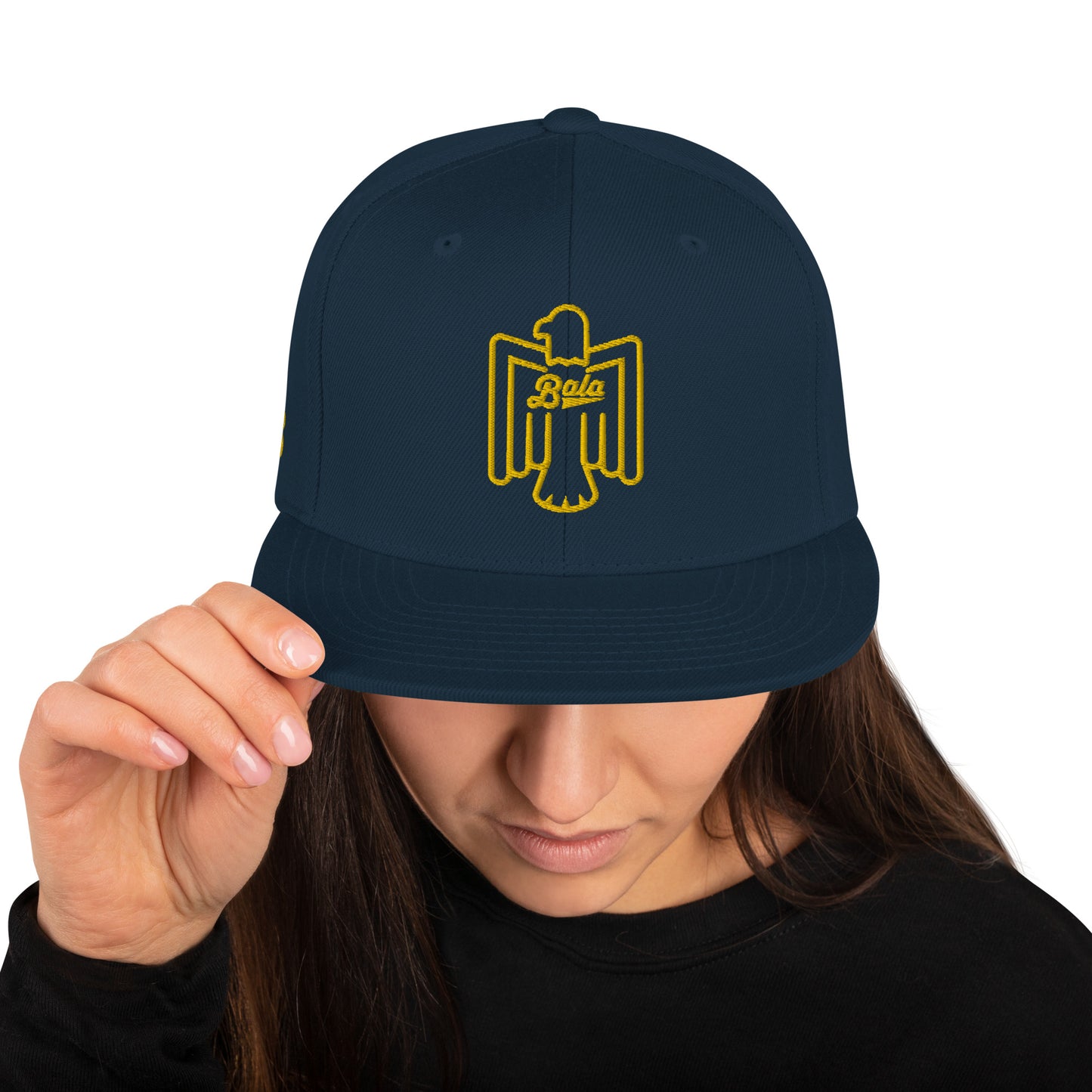 Eagle Badge Snapback Hat - Navy