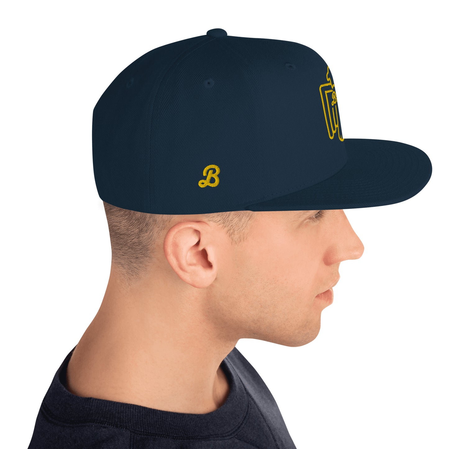 Eagle Badge Snapback Hat - Navy