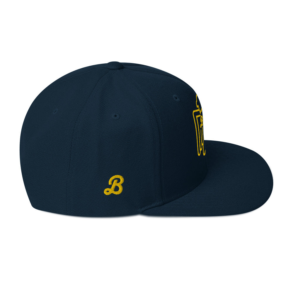 Eagle Badge Snapback Hat - Navy