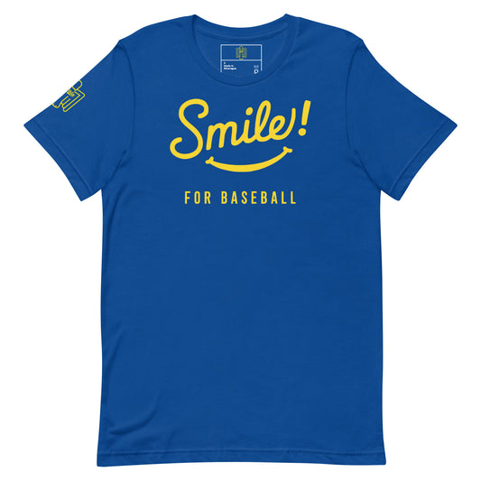 Smile for Baseball Dark Colors Unisex t-shirt - Multiple Colors