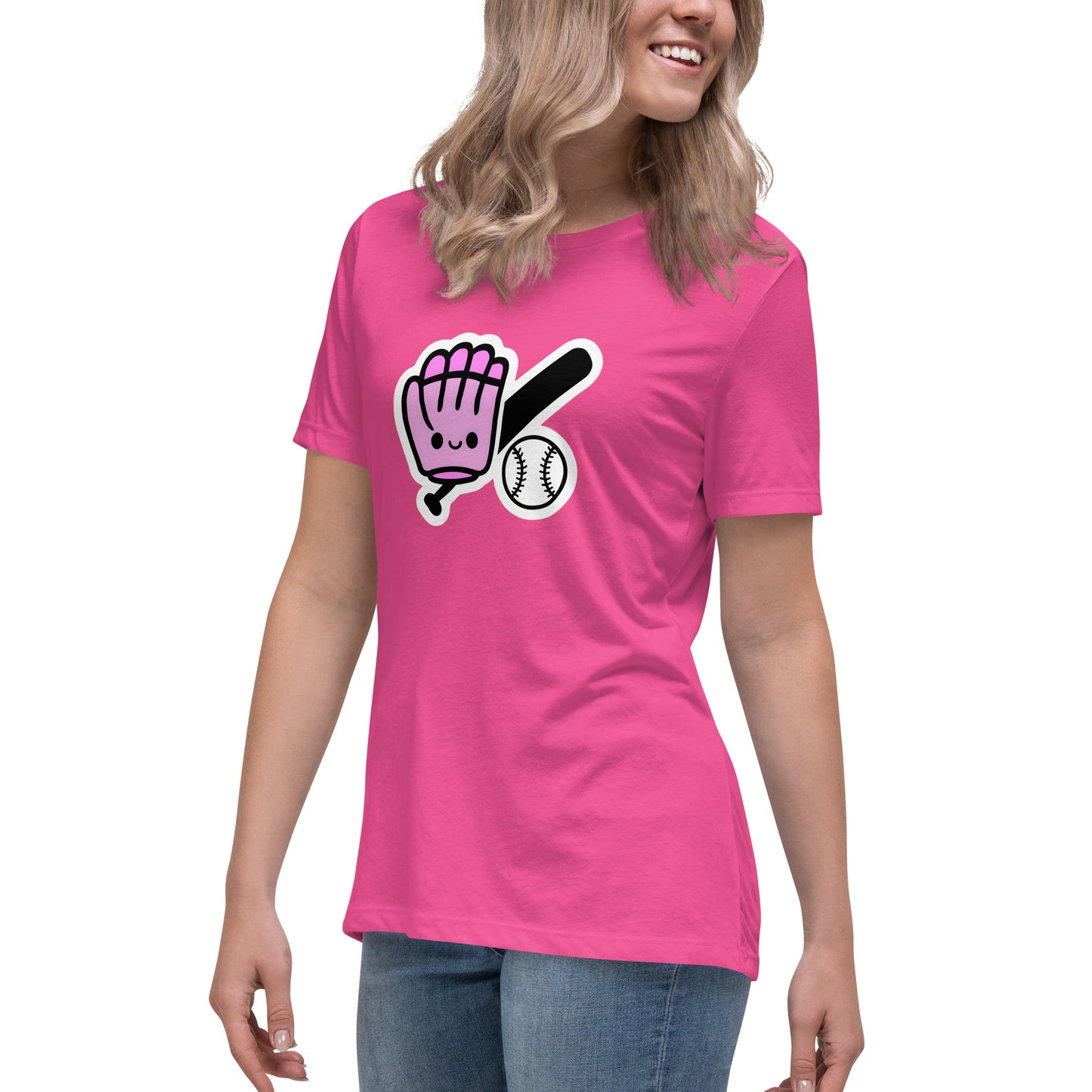 Kawaii Baseball Women's Relaxed T-Shirt - Multiple Colors