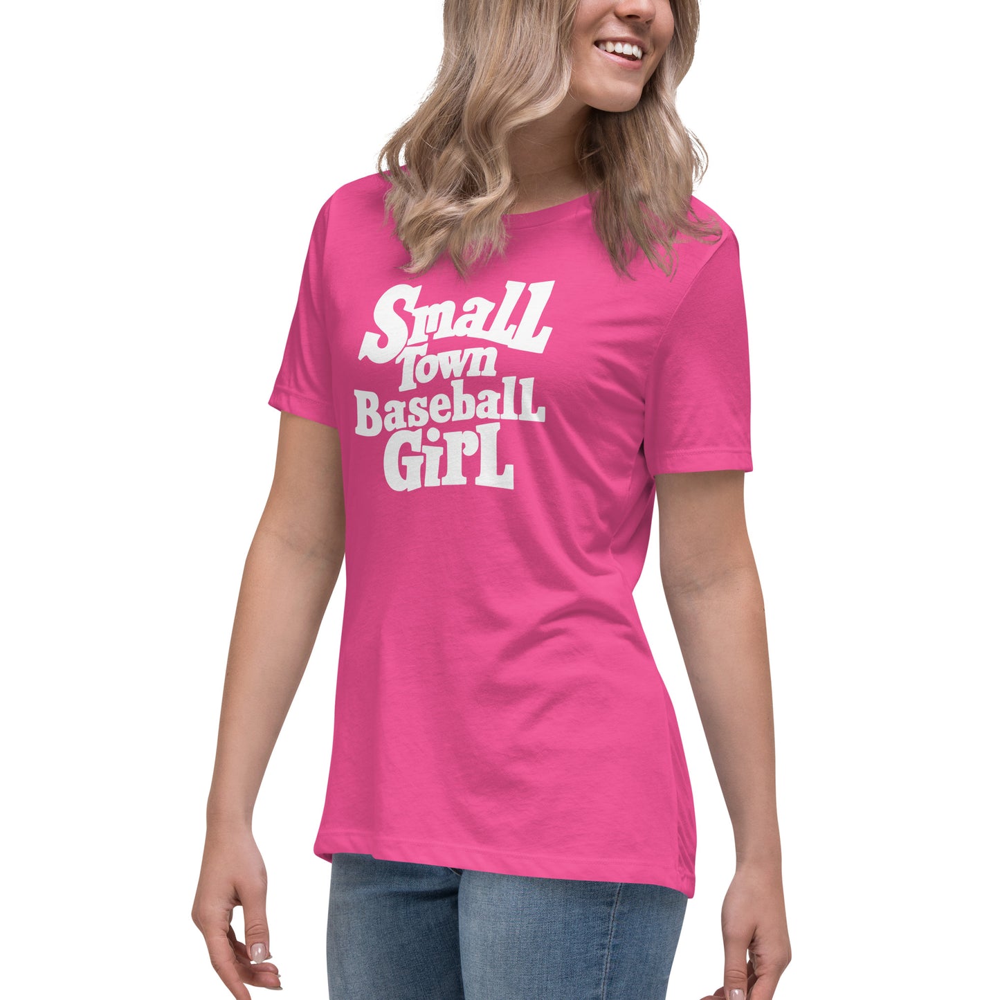 Small Town Baseball Girl Women's Relaxed T-Shirt