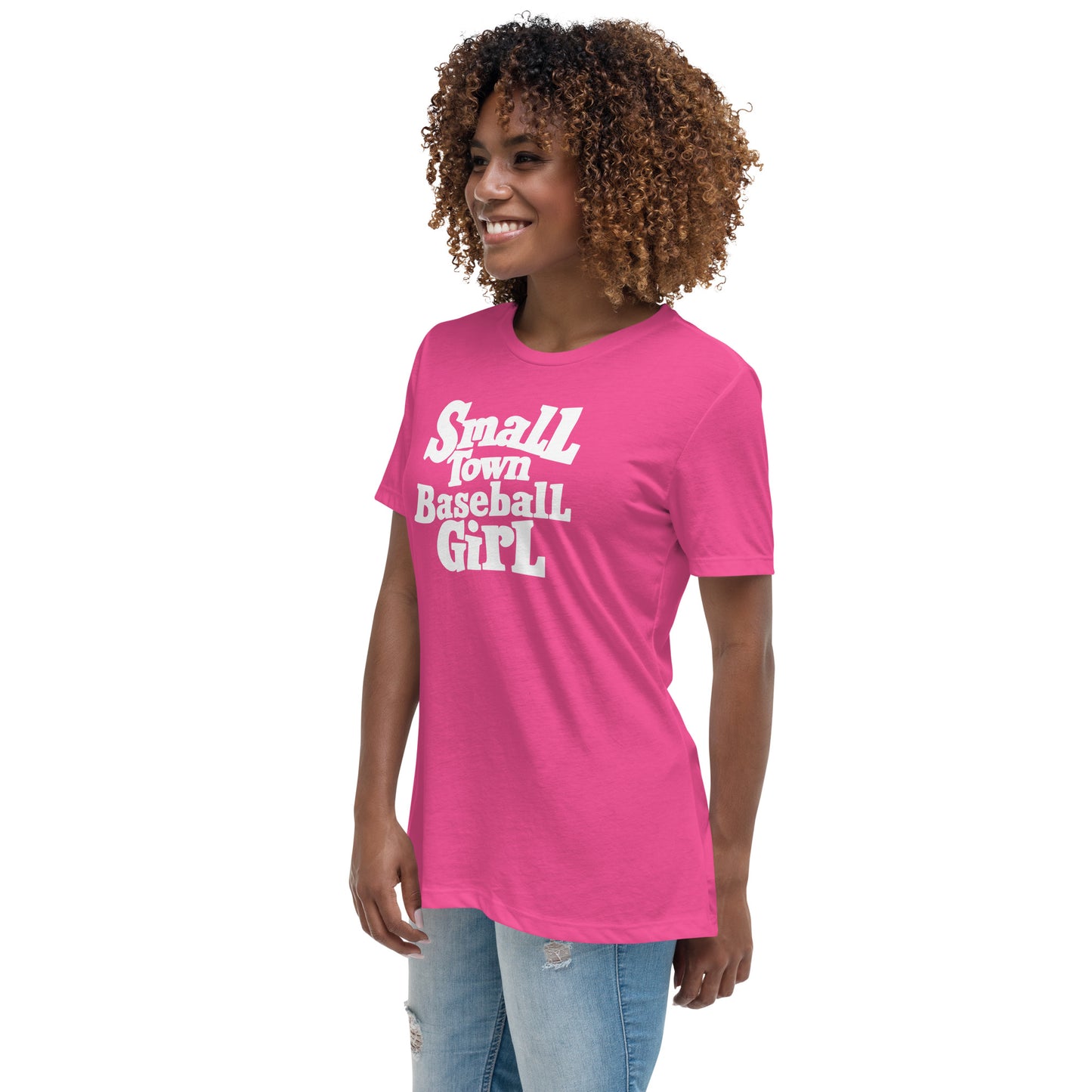 Small Town Baseball Girl Women's Relaxed T-Shirt