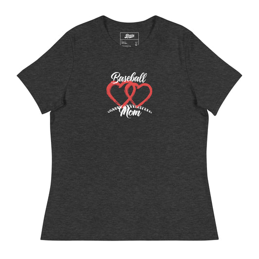 Baseball Mom Two Hearts Women's Relaxed T-Shirt - Multiple Colors