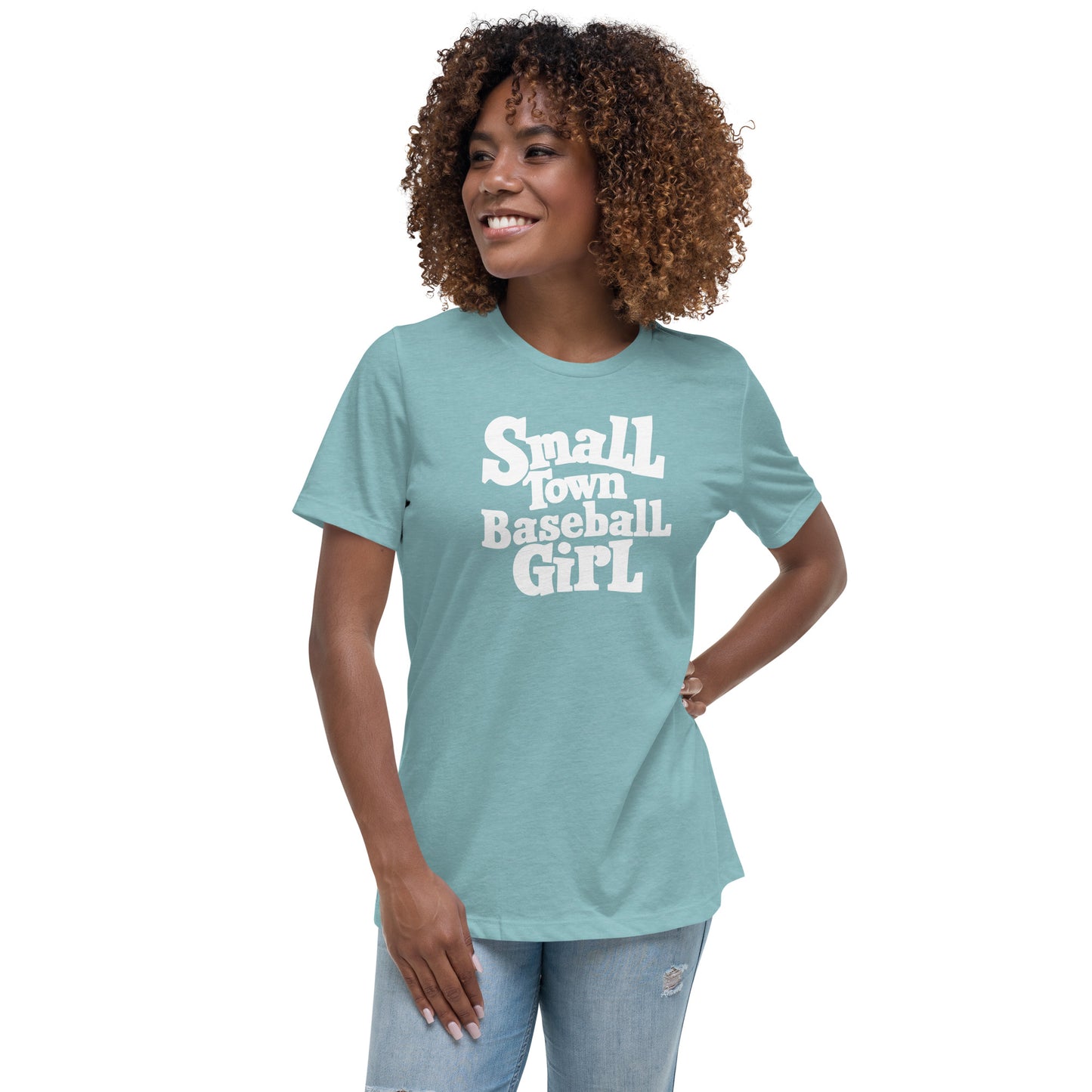 Small Town Baseball Girl Women's Relaxed T-Shirt