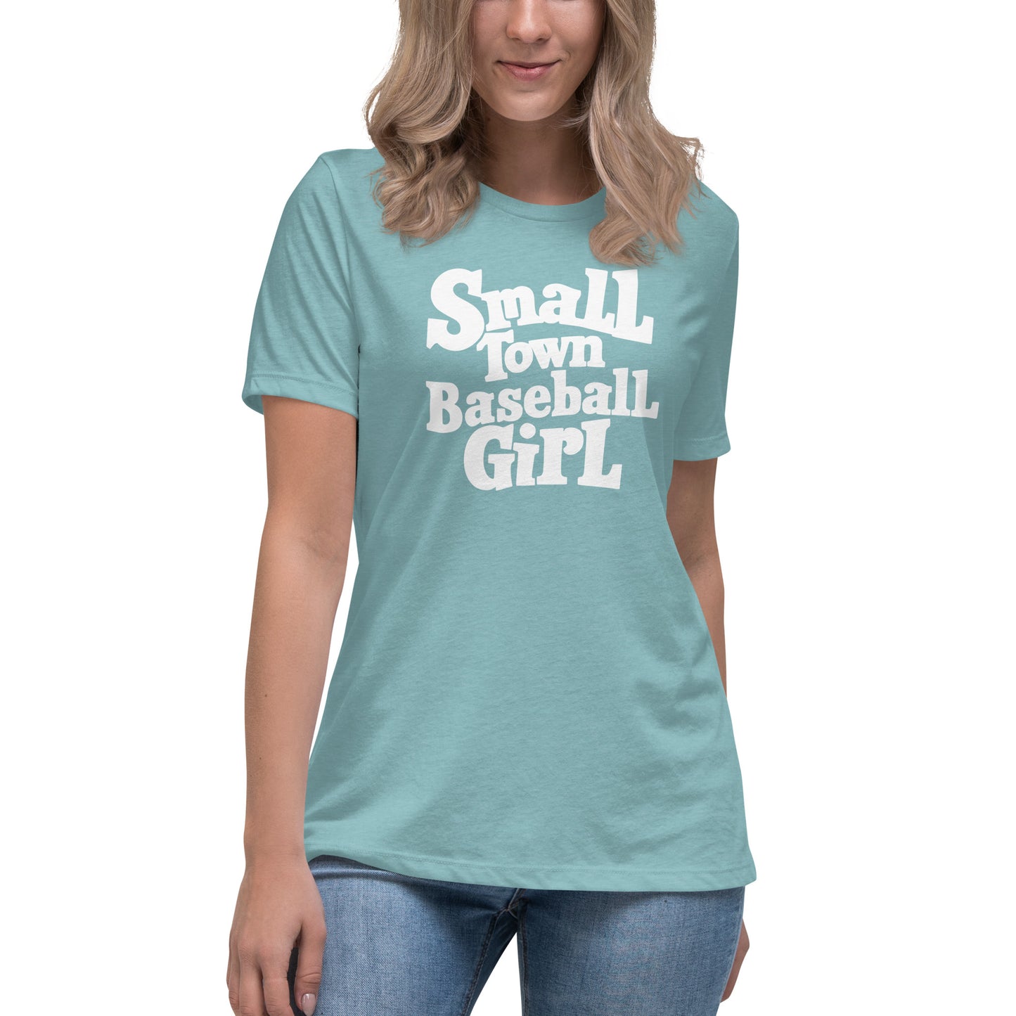 Small Town Baseball Girl Women's Relaxed T-Shirt