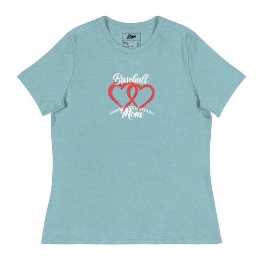 Baseball Mom Two Hearts Better than 1 Women's Relaxed T-Shirt - Multiple Colors