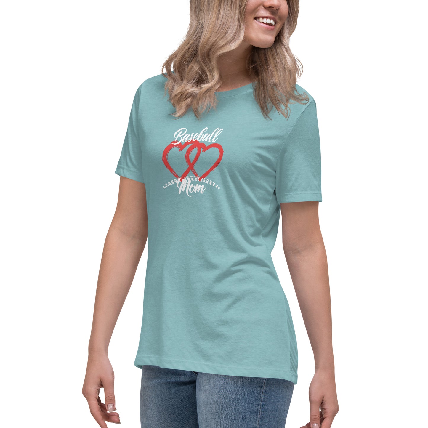 Baseball Mom Two Hearts Better than 1 Women's Relaxed T-Shirt - Multiple Colors