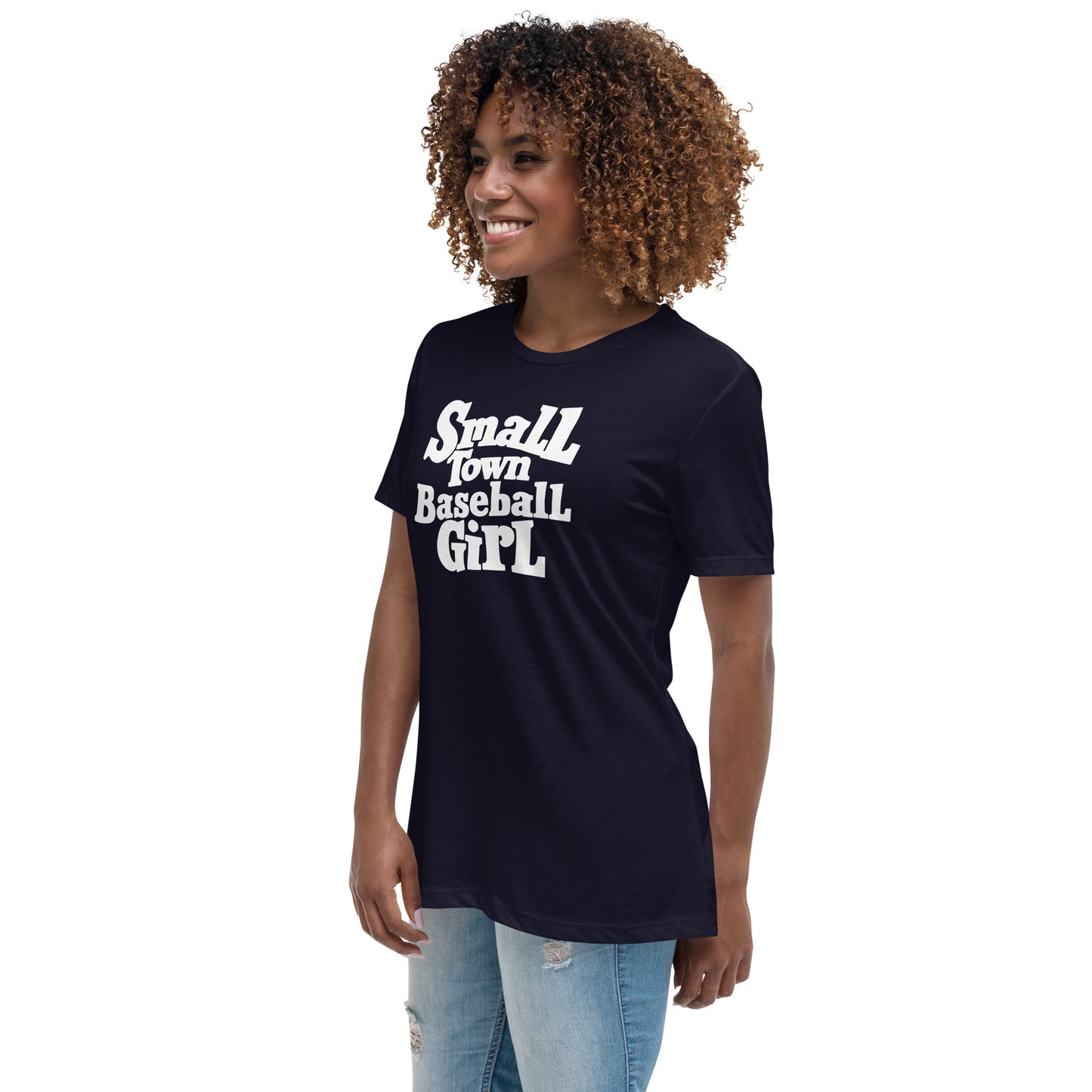 Small Town Baseball Girl Women's Relaxed T-Shirt