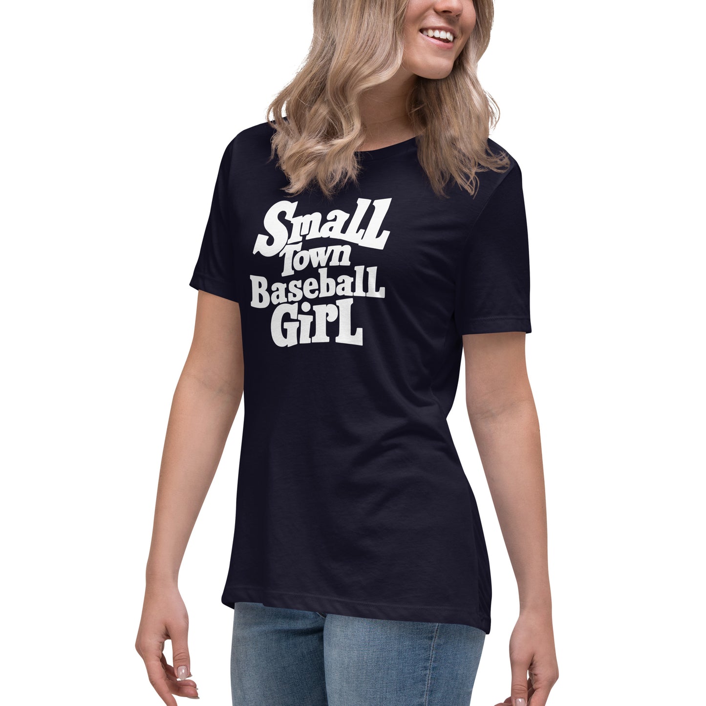 Small Town Baseball Girl Women's Relaxed T-Shirt