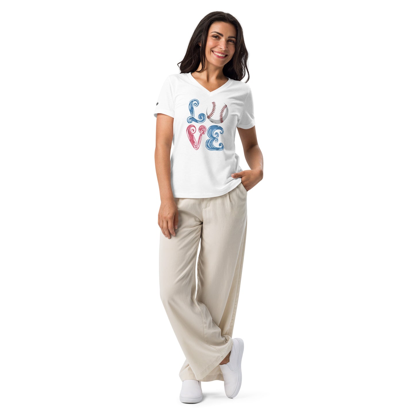 Love Women’s relaxed v-neck t-shirt - White