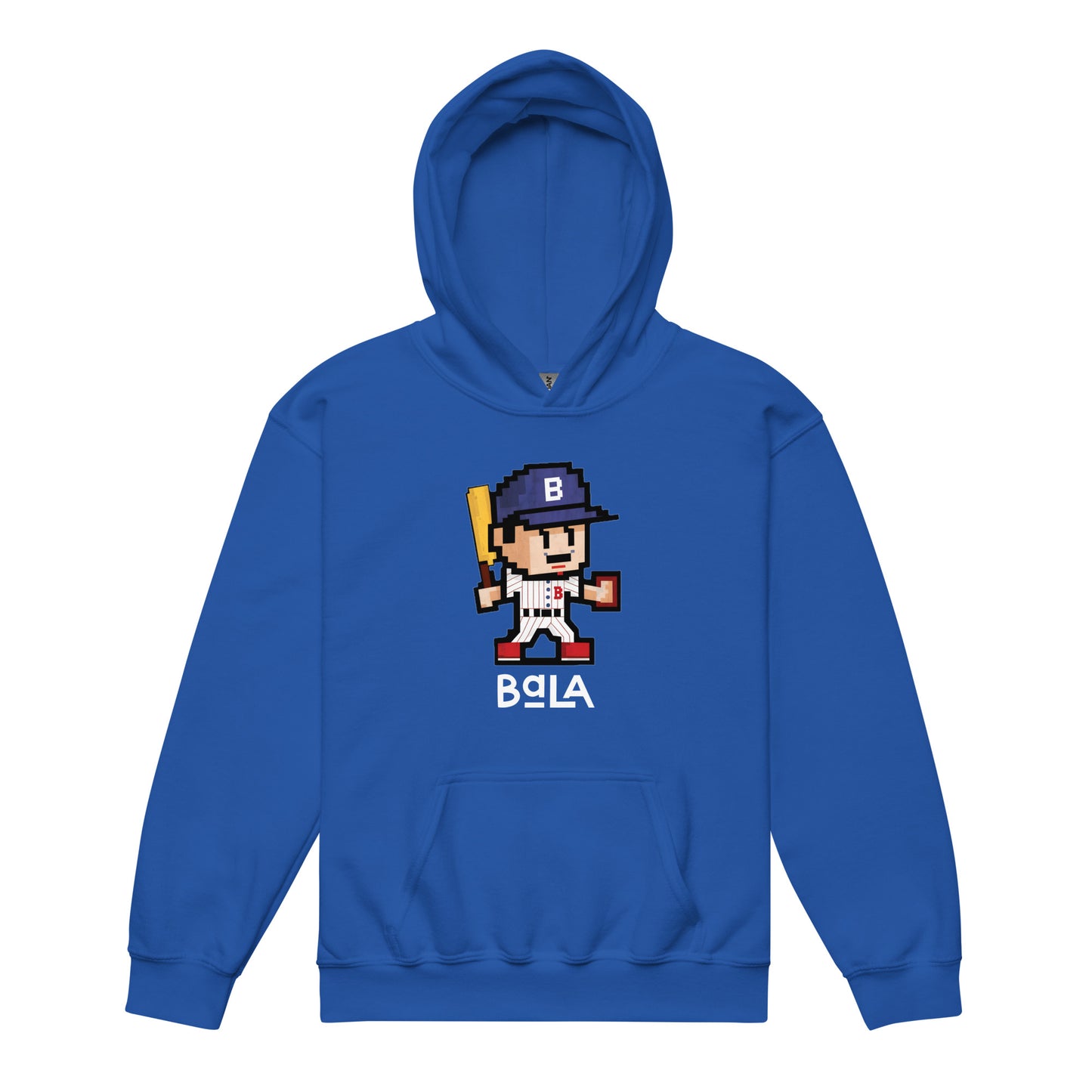 8 Bit Baseball Player Youth heavy blend hoodie - Multiple Colors