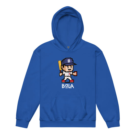 8 Bit Baseball Player Youth heavy blend hoodie - Multiple Colors